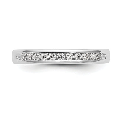 0.22ct. CZ Solid Real 14K White Gold 11-Stone A4 Channel Wedding Band Ring