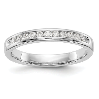 0.22ct. CZ Solid Real 14K White Gold 11-Stone A4 Channel Wedding Band Ring