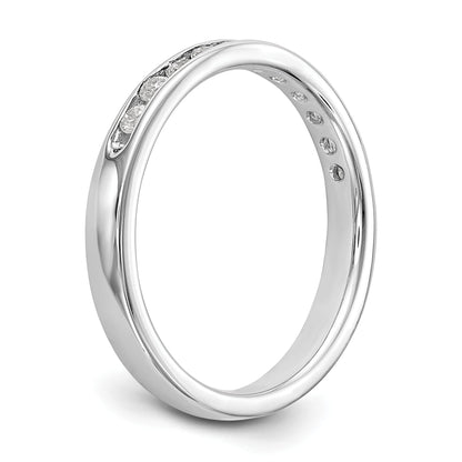 0.31ct. CZ Solid Real 14K White Gold 11-Stone Channel Wedding Band Ring