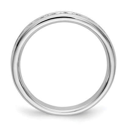 14k White Gold 11-Stone 1/2 carat Round Diamond Complete Channel Band