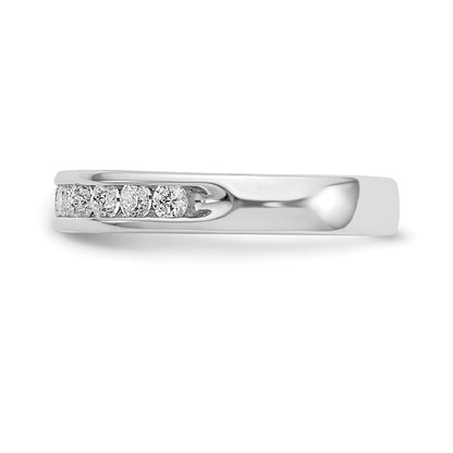 14K White Gold 11-Stone Real Diamond Channel Band