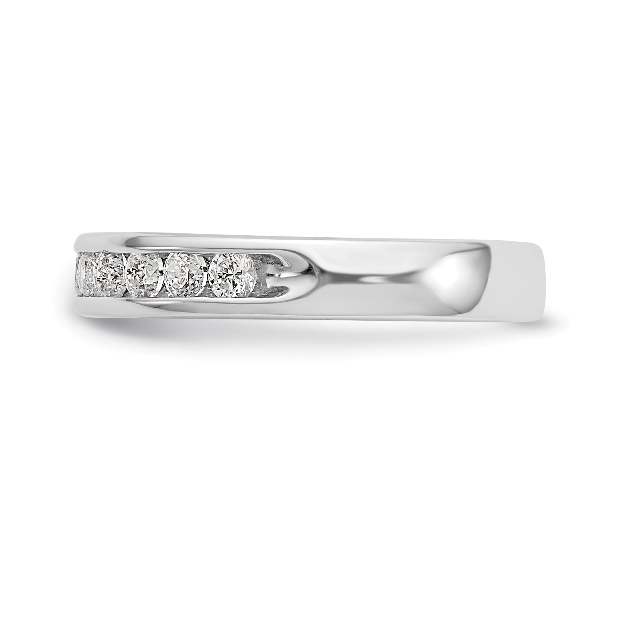 0.51ct. CZ Solid Real 14K White Gold 11-2.25mm Stone  Ladies Wedding Band Ring