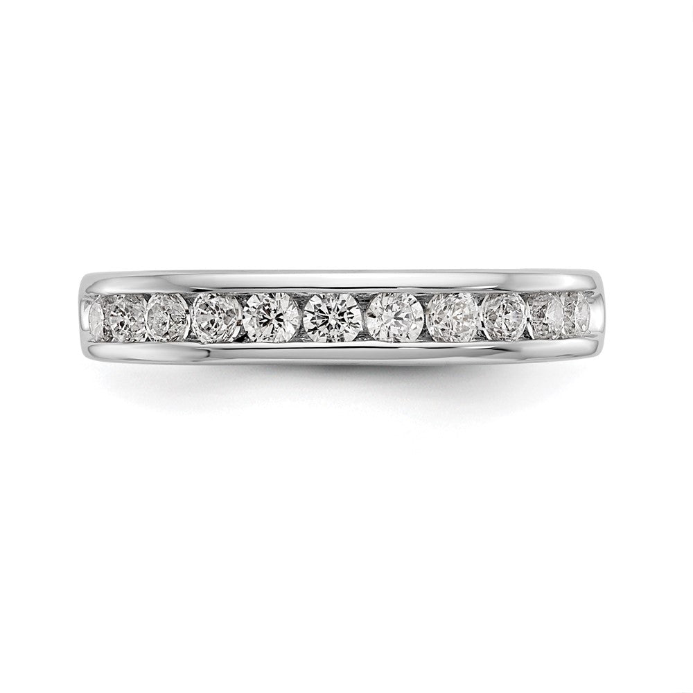 14K White Gold 11-Stone Real Diamond Channel Band