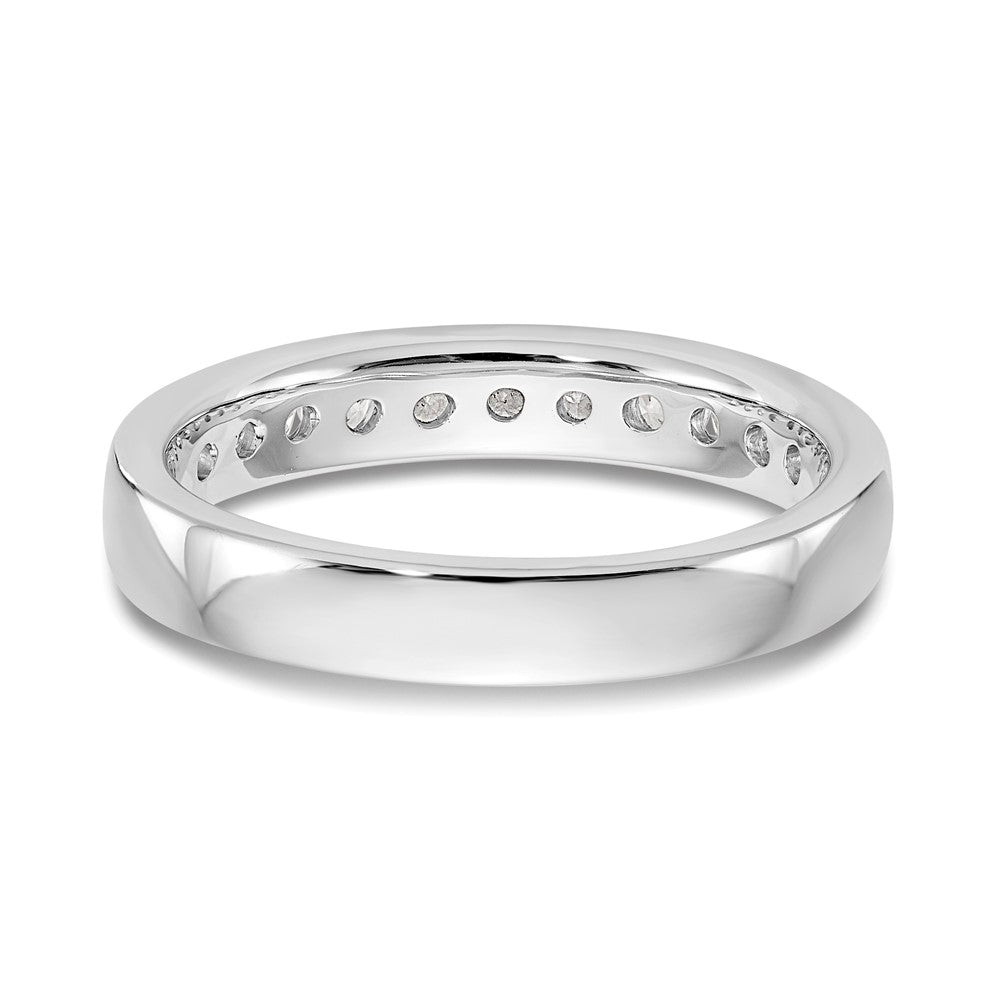 14K White Gold 11-Stone Real Diamond Channel Band