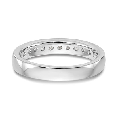 14K White Gold 11-Stone Real Diamond Channel Band