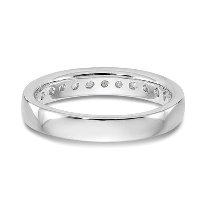 0.51ct. CZ Solid Real 14K White Gold 11-Stone Channel Wedding Band Ring