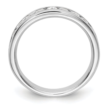 0.77ct. CZ Solid Real 14K White Gold 11-2.6mm Stone Ladies Wedding Band Ring