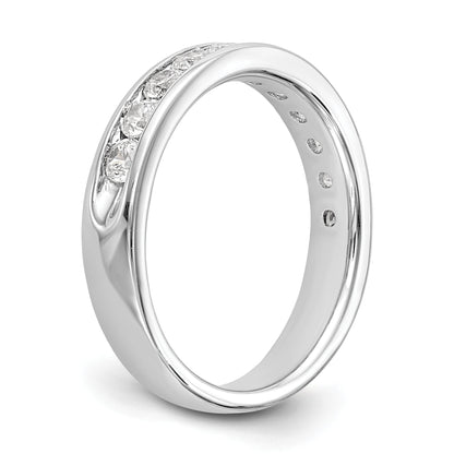 0.77ct. CZ Solid Real 14K White Gold 11-Stone Channel Wedding Band Ring
