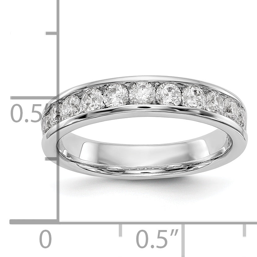 0.77ct. CZ Solid Real 14K White Gold 11-2.6mm Stone Ladies Wedding Band Ring