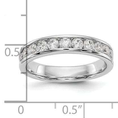 0.77ct. CZ Solid Real 14K White Gold 11-2.6mm Stone Ladies Wedding Band Ring