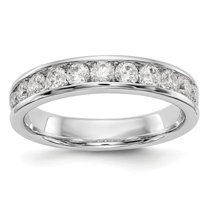 0.77ct. CZ Solid Real 14K White Gold 11-Stone Channel Wedding Band Ring