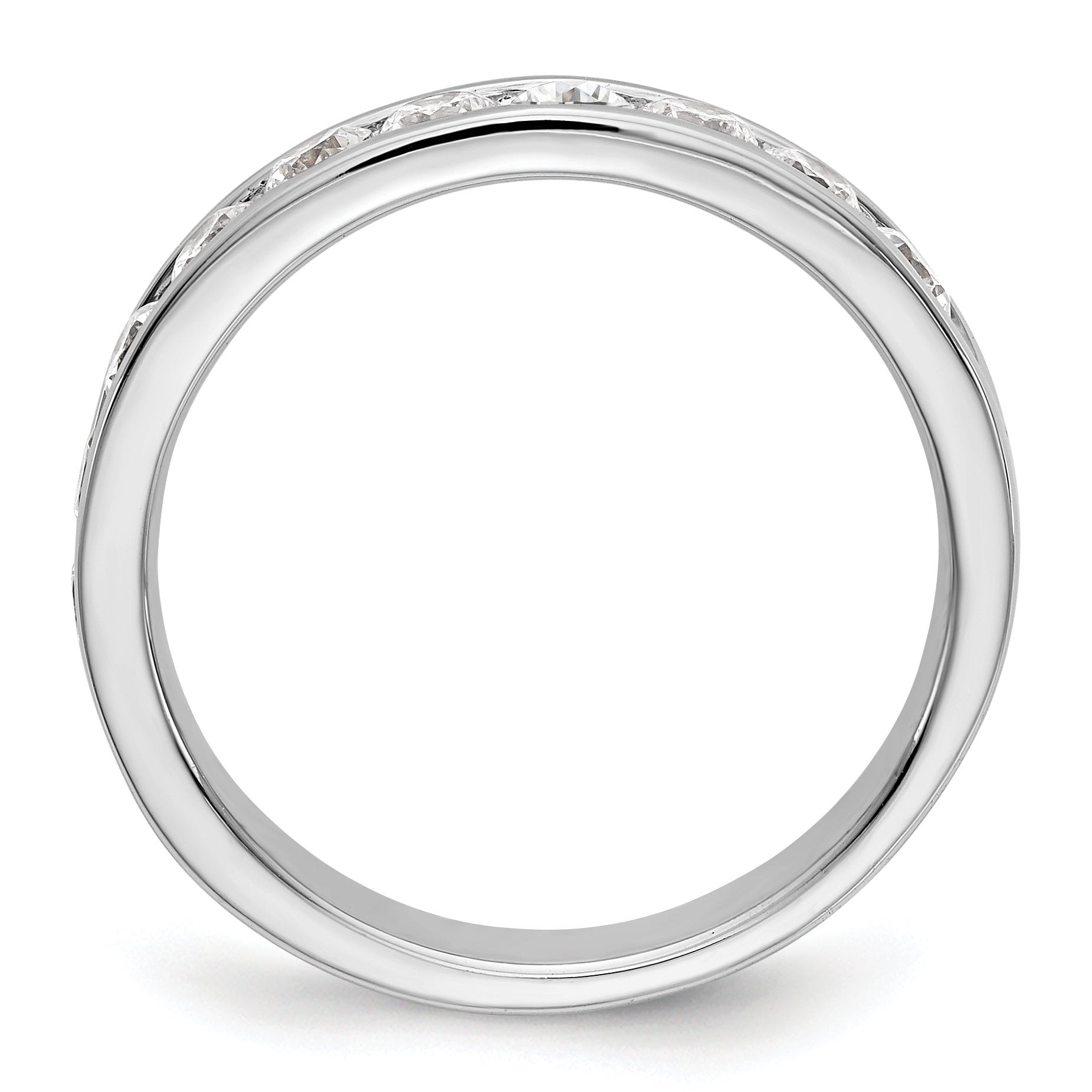 0.99ct. CZ Solid Real 14K White Gold 11-2.8mm Stone Ladies Wedding Band Ring