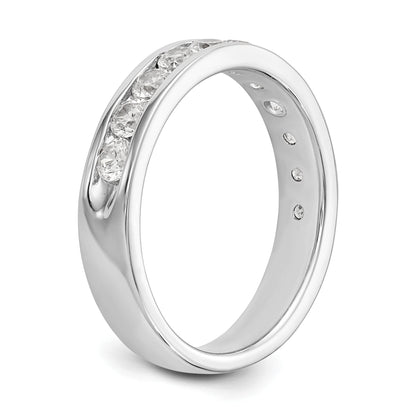 0.99ct. CZ Solid Real 14K White Gold 11-Stone Channel Wedding Band Ring