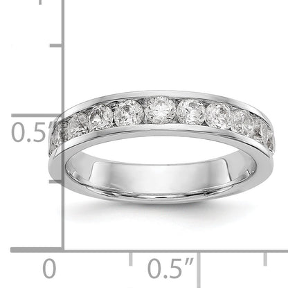 0.99ct. CZ Solid Real 14K White Gold 11-2.8mm Stone Ladies Wedding Band Ring