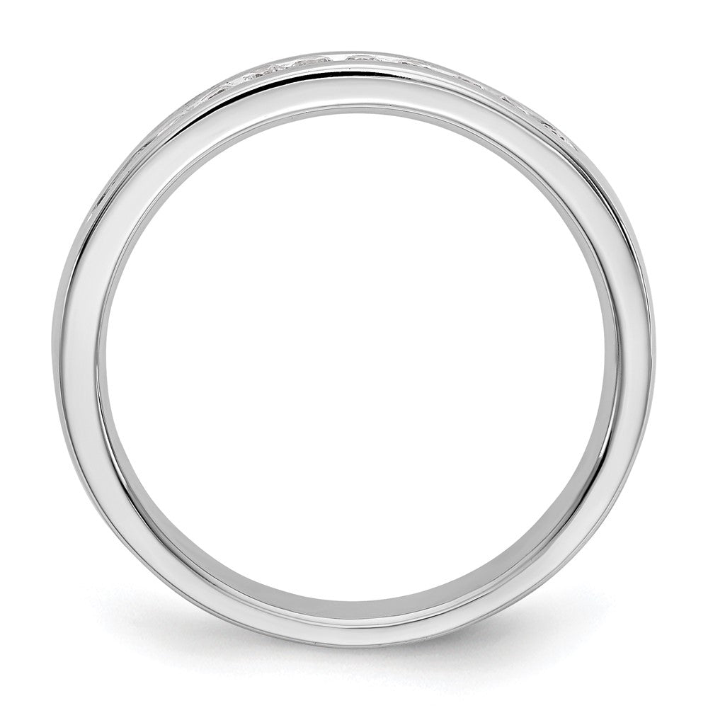 14k White Gold 11-Stone 1/5 carat Round Diamond Complete Channel Band