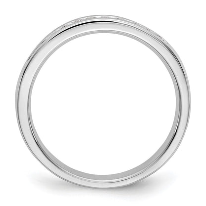 14k White Gold 11-Stone 1/5 carat Round Diamond Complete Channel Band