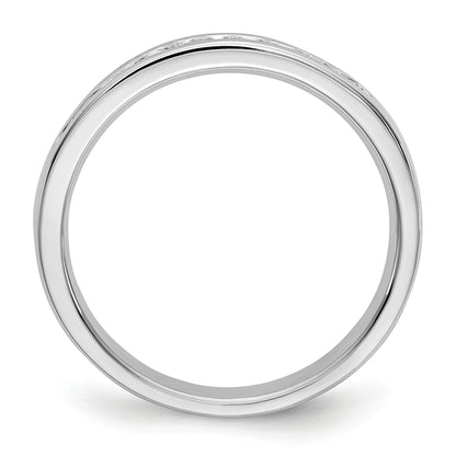 0.22ct. CZ Solid Real 14K White Gold 11-1.7mm Stone Channel Wedding Band Ring