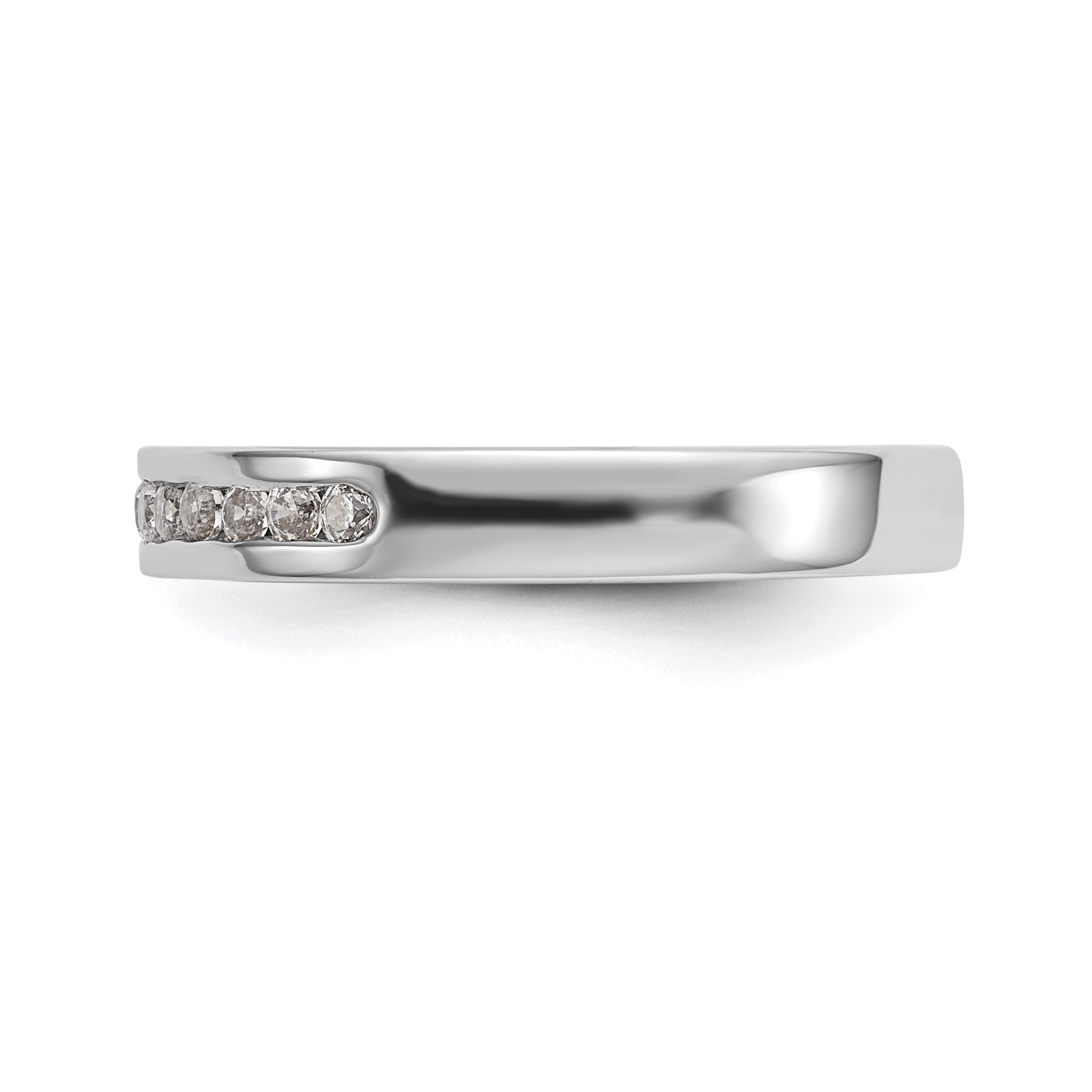 0.22ct. CZ Solid Real 14K White Gold 11-Stone Channel Wedding Band Ring