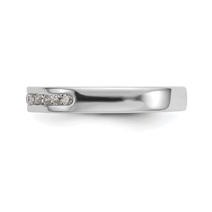 0.22ct. CZ Solid Real 14K White Gold 11-1.7mm Stone Channel Wedding Band Ring