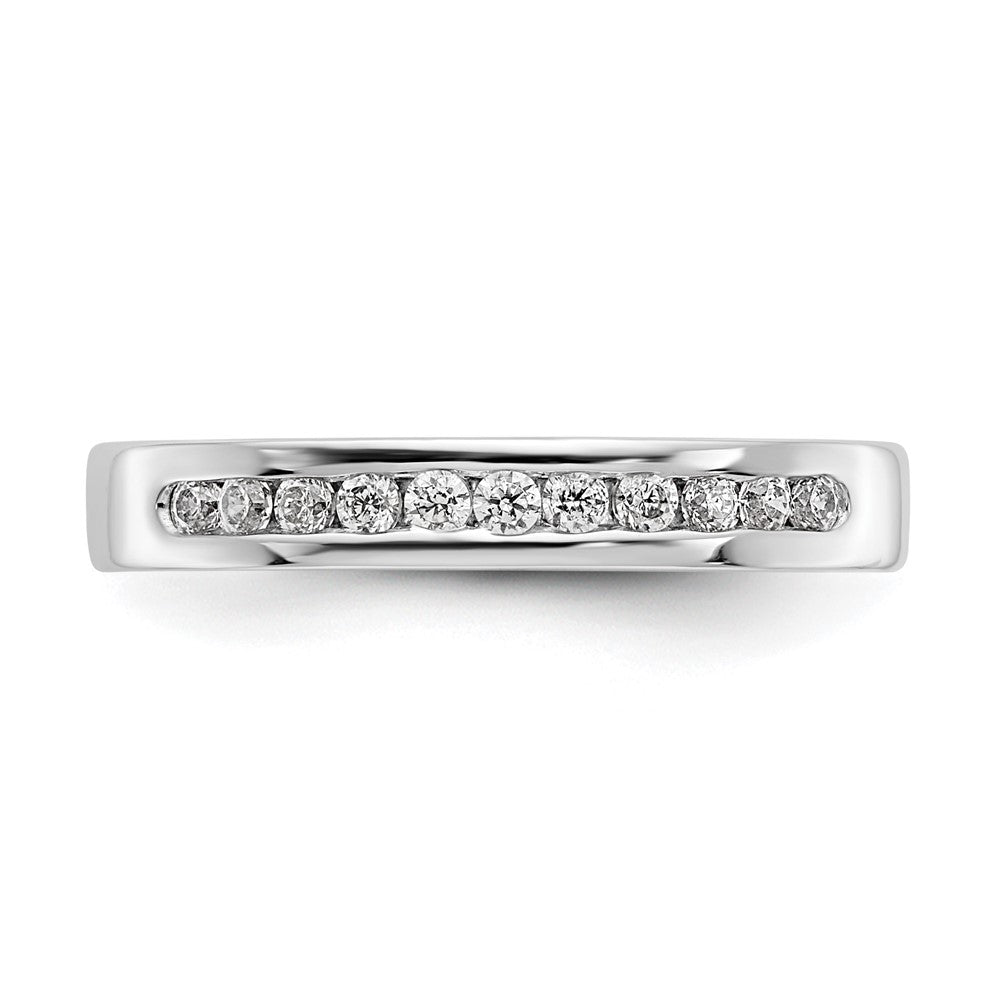 14k White Gold 11-Stone 1/5 carat Round Diamond Complete Channel Band