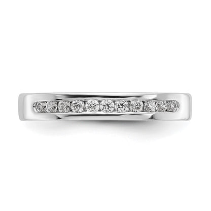 14k White Gold 11-Stone 1/5 carat Round Diamond Complete Channel Band