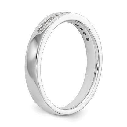 14k White Gold 11-Stone 1/5 carat Round Diamond Complete Channel Band