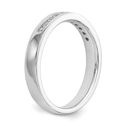 0.22ct. CZ Solid Real 14K White Gold 11-Stone Channel Wedding Band Ring