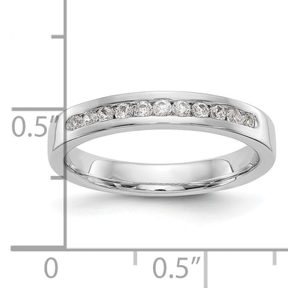0.22ct. CZ Solid Real 14K White Gold 11-1.7mm Stone Channel Wedding Band Ring