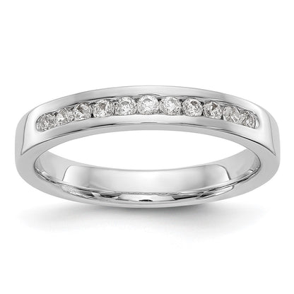 14k White Gold 11-Stone 1/5 carat Round Diamond Complete Channel Band