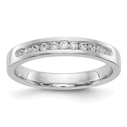 14k White Gold 11-Stone 1/5 carat Round Diamond Complete Channel Band