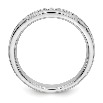 0.31ct. CZ Solid Real 14K White Gold 11-1.9mm Stone Channel Wedding Band Ring