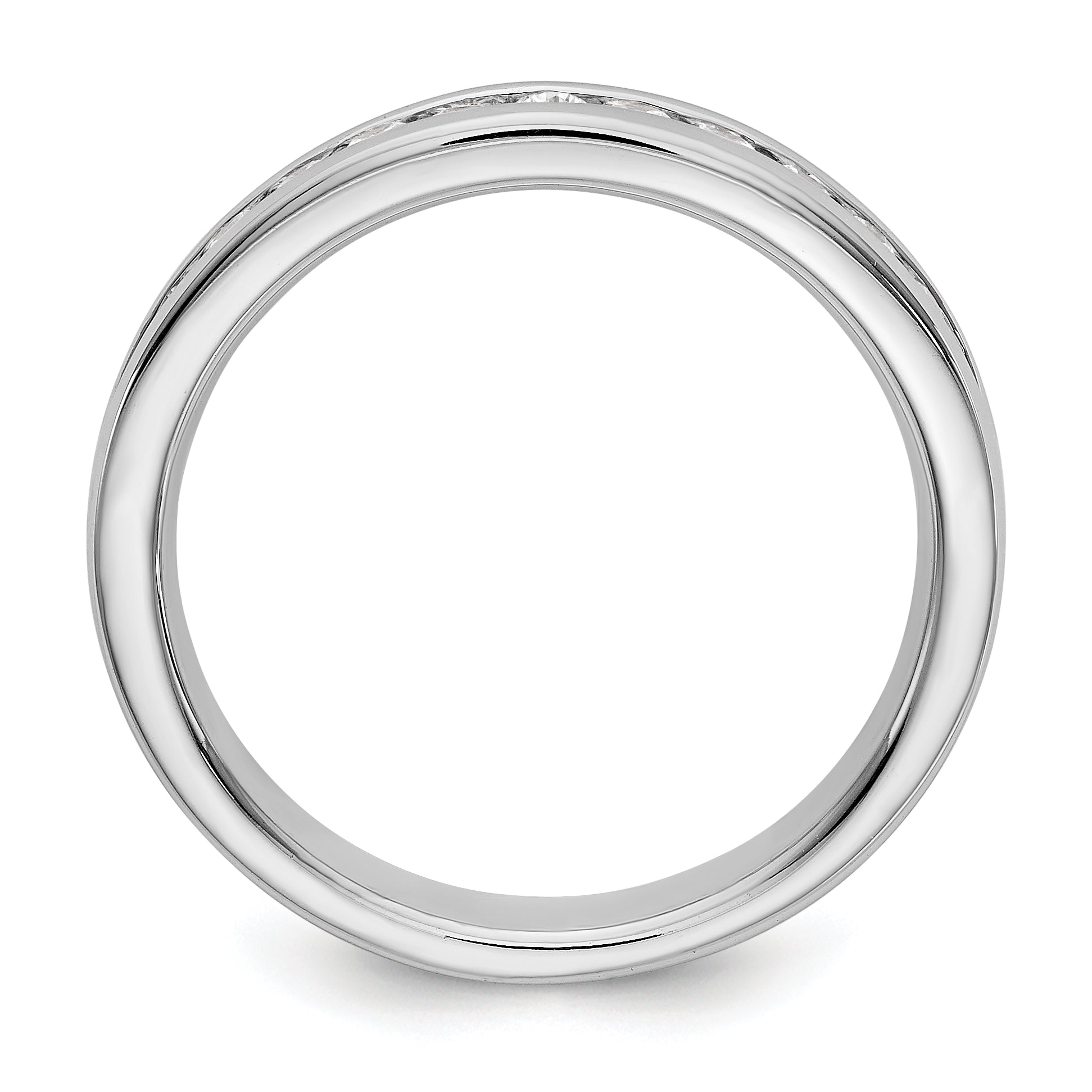0.31ct. CZ Solid Real 14K White Gold 11-Stone Channel Wedding Band Ring
