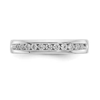 0.31ct. CZ Solid Real 14K White Gold 11-Stone Channel Wedding Band Ring