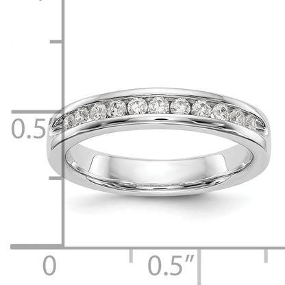 0.31ct. CZ Solid Real 14K White Gold 11-1.9mm Stone Channel Wedding Band Ring