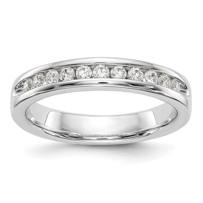 0.31ct. CZ Solid Real 14K White Gold 11-Stone Channel Wedding Band Ring