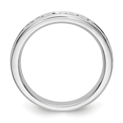 0.51ct. CZ Solid Real 14K White Gold 11-Stone Channel Wedding Band Ring