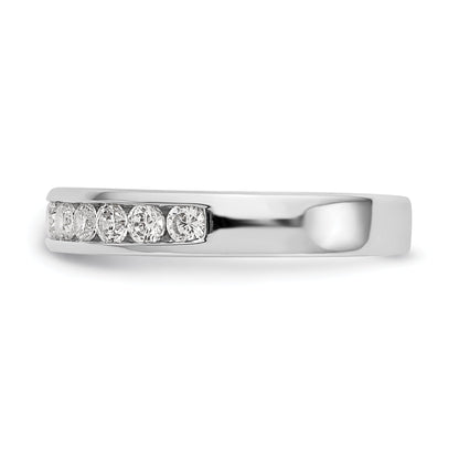 0.51ct. CZ Solid Real 14K White Gold 11-2.3mm Stone Channel Wedding Band Ring
