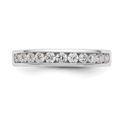 0.51ct. CZ Solid Real 14K White Gold 11-2.3mm Stone Channel Wedding Band Ring