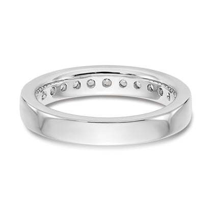 0.51ct. CZ Solid Real 14K White Gold 11-2.3mm Stone Channel Wedding Band Ring