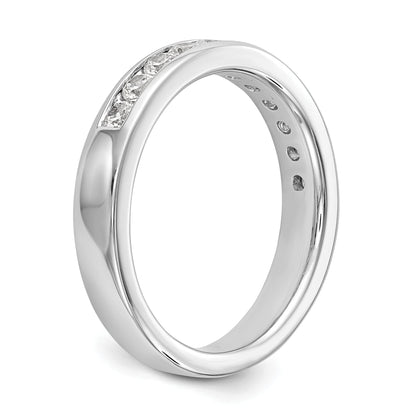 0.51ct. CZ Solid Real 14K White Gold 11-Stone Channel Wedding Band Ring