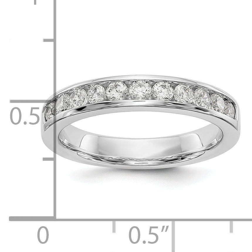 0.51ct. CZ Solid Real 14K White Gold 11-2.3mm Stone Channel Wedding Band Ring
