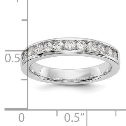 0.51ct. CZ Solid Real 14K White Gold 11-2.3mm Stone Channel Wedding Band Ring
