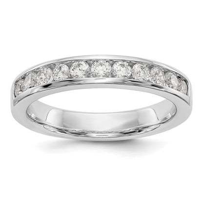 0.51ct. CZ Solid Real 14K White Gold 11-2.3mm Stone Channel Wedding Band Ring