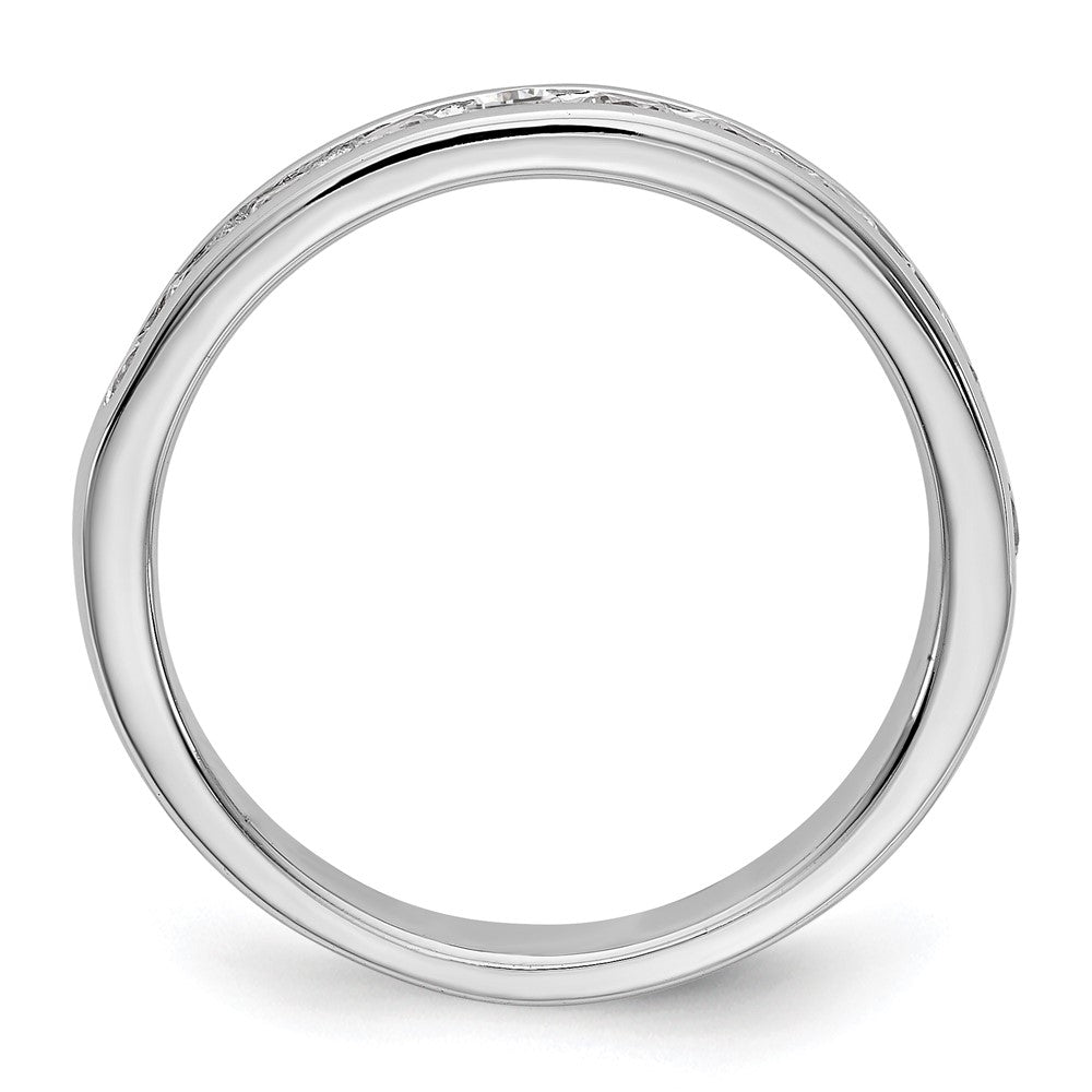 14k White Gold 11-Stone 3/4 carat Round Diamond Complete Channel Band