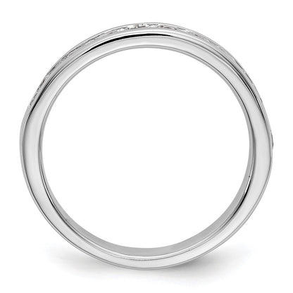 14k White Gold 11-Stone 3/4 carat Round Diamond Complete Channel Band