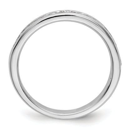 0.77ct. CZ Solid Real 14K White Gold 11-Stone Channel Wedding Band Ring