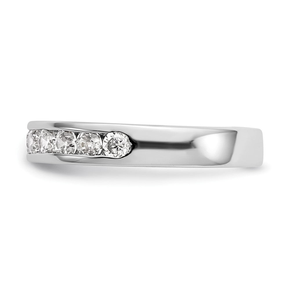 14k White Gold 11-Stone 3/4 carat Round Diamond Complete Channel Band