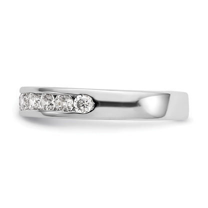 14k White Gold 11-Stone 3/4 carat Round Diamond Complete Channel Band