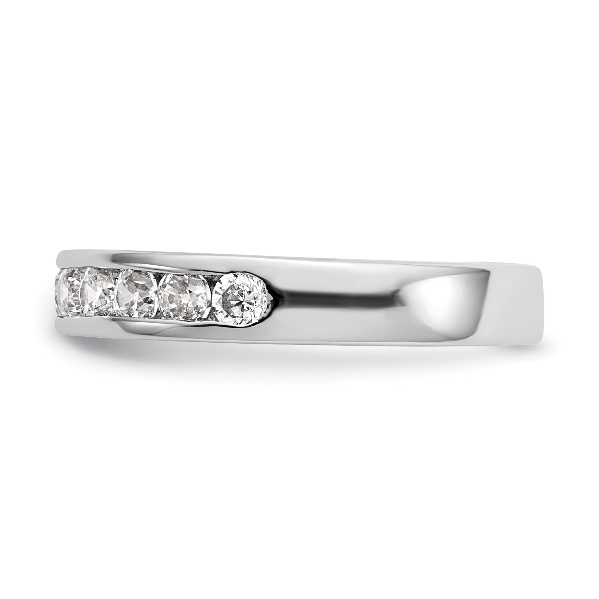 0.77ct. CZ Solid Real 14K White Gold 11-2.6mm Channel Wedding Band Ring