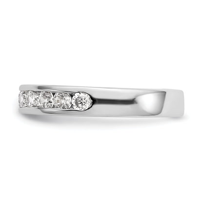 0.77ct. CZ Solid Real 14K White Gold 11-2.6mm Channel Wedding Band Ring